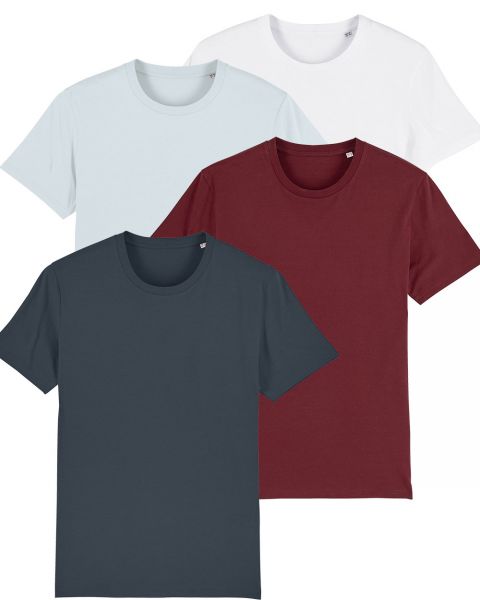 Herren | 4er Pack Basic T-Shirt | Mittelschwer | in verschiedene Farben