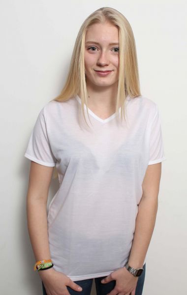Damen | T-Shirt aus Tencel-Naturfaser mit V-Ausschnitt