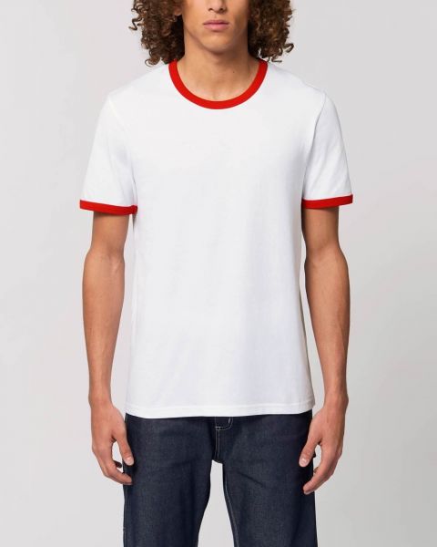 Ringer T-Shirt aus 100% Bio-Baumwolle mit farbigen Bündchen
